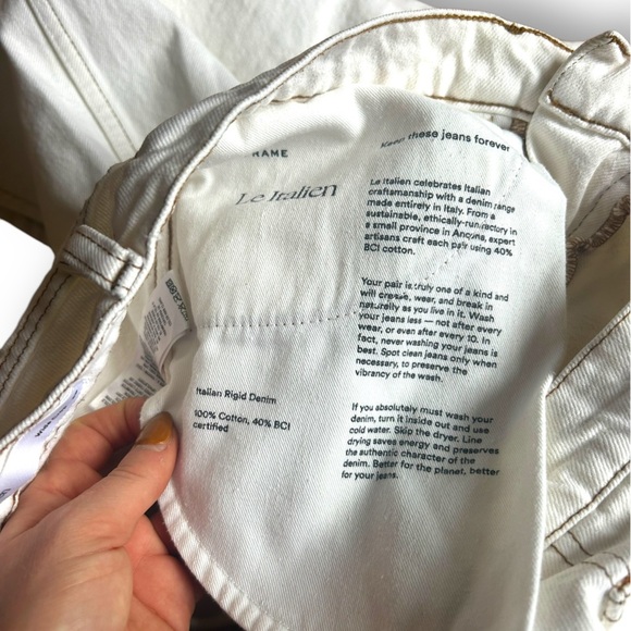 Frame Le Italien Wide Crop Jeans in Blanc White Size 29  Denim - Picture 14 of 15